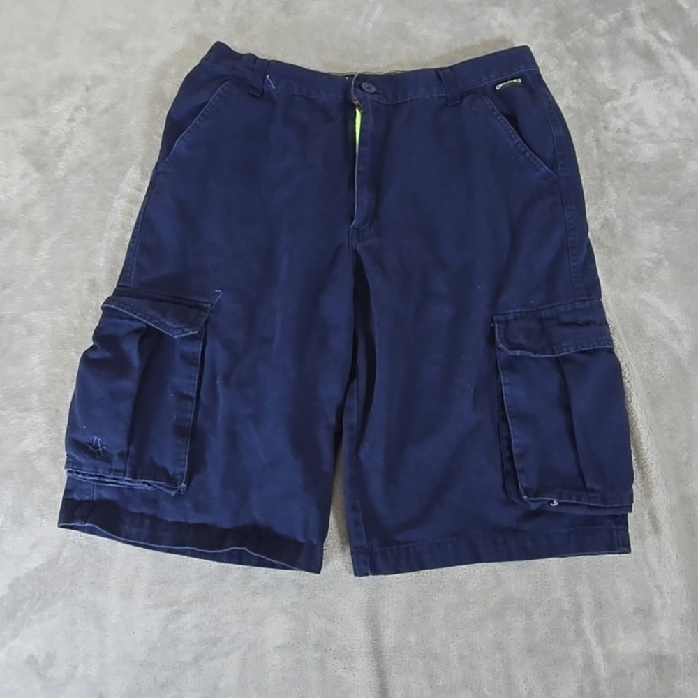 Akademiks Shorts Mens 36 Blue Cargo Pockets Wide Leg‎ Baggy Skater Y2K Skate
